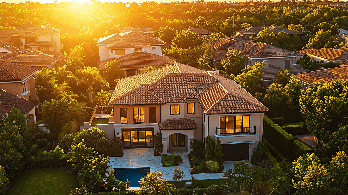 Luxury residential property at golden hour