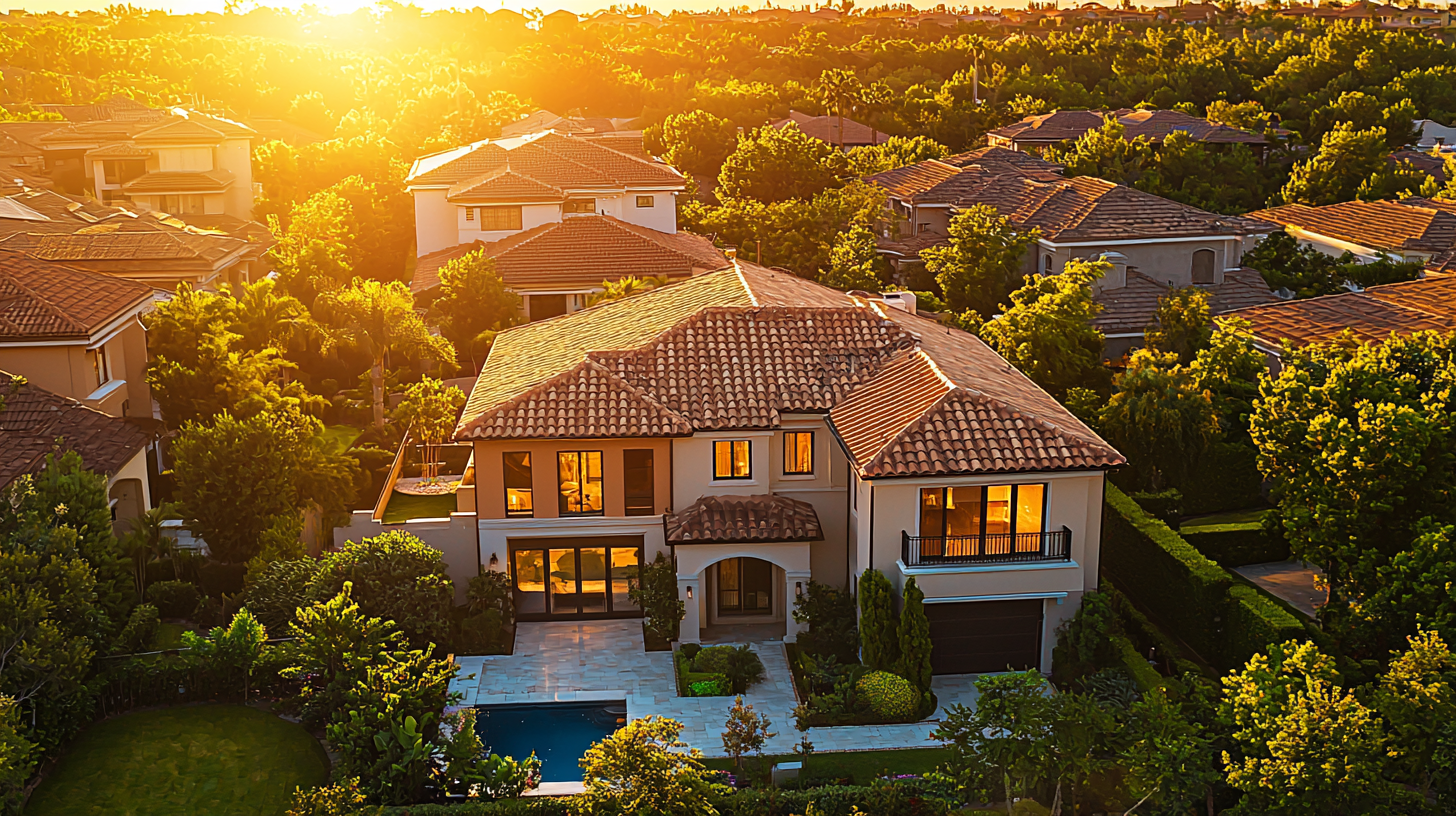 A residential investment property at dusk